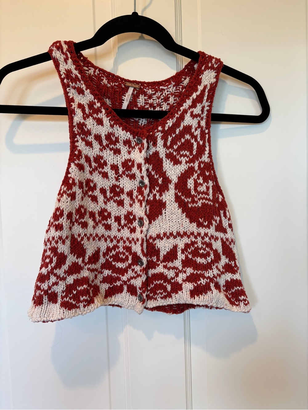 Free People Rosie Floral Knit Vest Tank